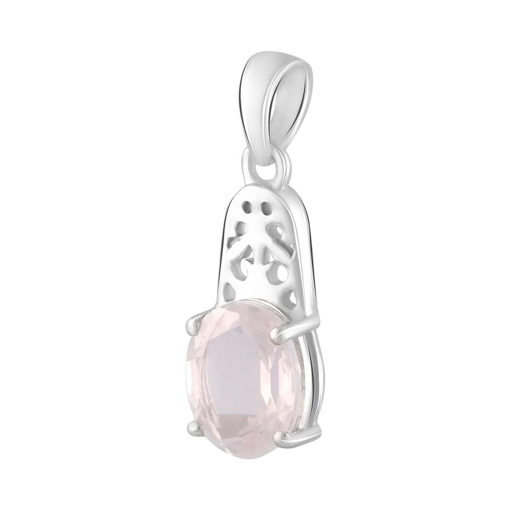 Silver Pendant with Rose Quartz 1.27ct (2124276)