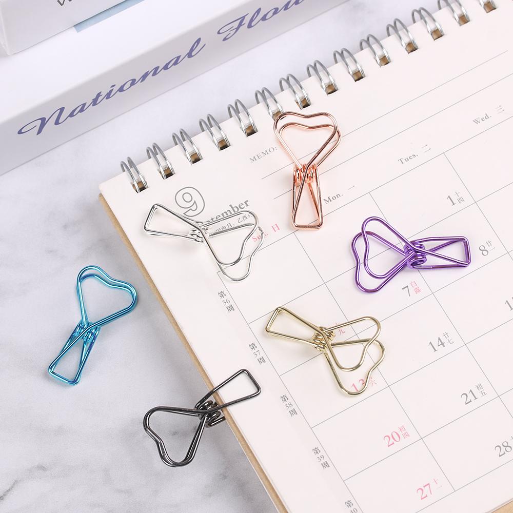 DIY School Stationery Solid Color Metal Fish Clip Office Supply Binder Clip Hollowed Out Design