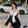 Sweet Kawaii белое платье-комбинация женское корейское модное Kpop дизайнерское вечернее мини-короткое платье на бретельках с бантом наряды