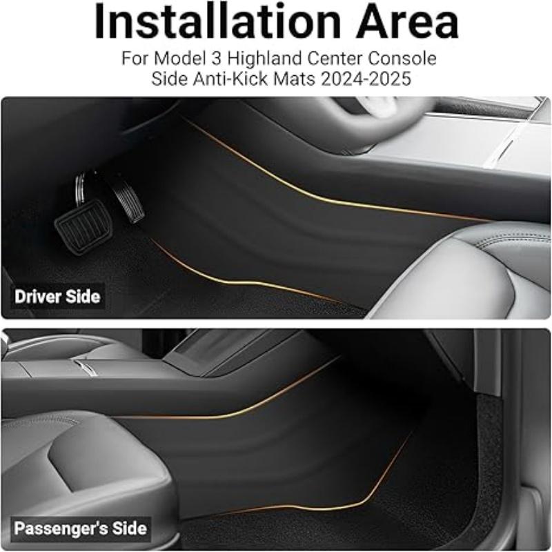 For Tesla Model 3 Highland 2024 Central Control Side Anti-kick Pad Anti-Dirty Waterproof Protector Cover interior accessories