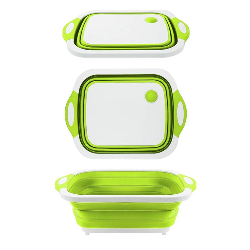 Складная разделочная доска 3 в 1, складная разделочная доска, походная посуда, раковина, экономящая пространство, кухонная дренажная корзина JT120