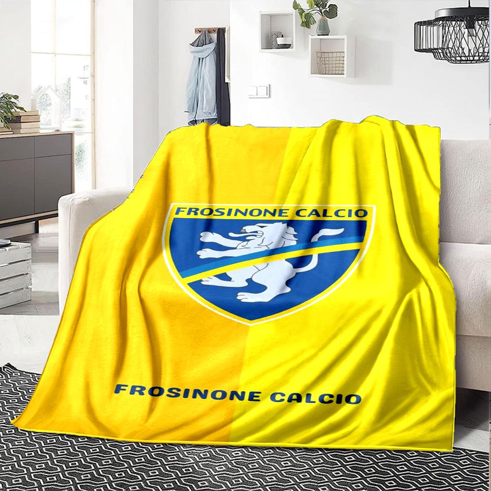 Chesterfield FC Blanket Blue White Split Background Shield Logo Flannel Fan Throw