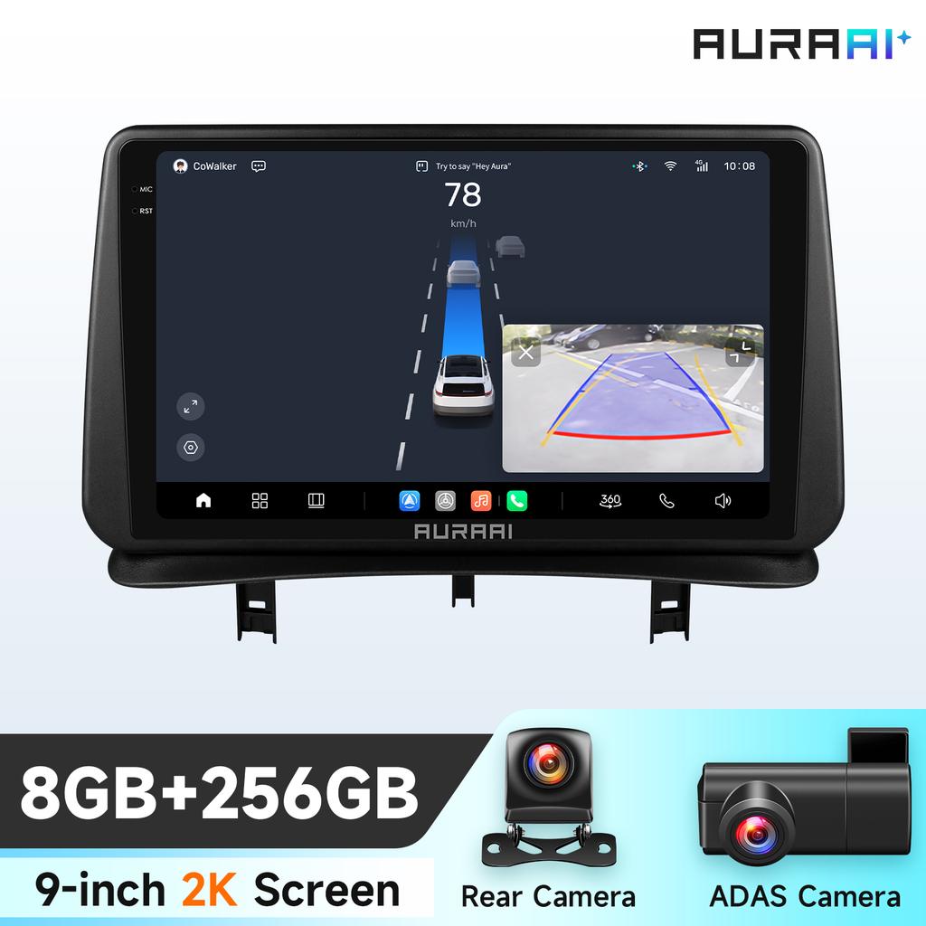 OSSURET Интеллектуальный 2K экран 4G-LTE Carplay Android Авто Радио для Renault CLIO 3 2005 - 2014 Автомобильная Информационно-Развлекательная Мультимедийная Система GPS Стерео Bluetooth