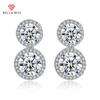 Роскошные женские серьги серебряного цвета, круглые серьги с кубическим цирконием, блестящие вечерние ювелирные изделия для повседневной носки, женские серьги