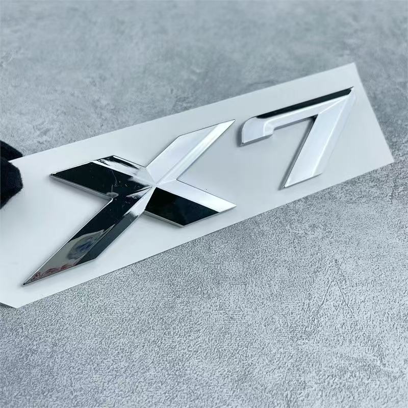 3D ABS Chrome Black Logo X7 Emblem Letters Namplate Sticker Car Rear Trunk Badge For L5X7 G07 Decal Auto Styling Accessories