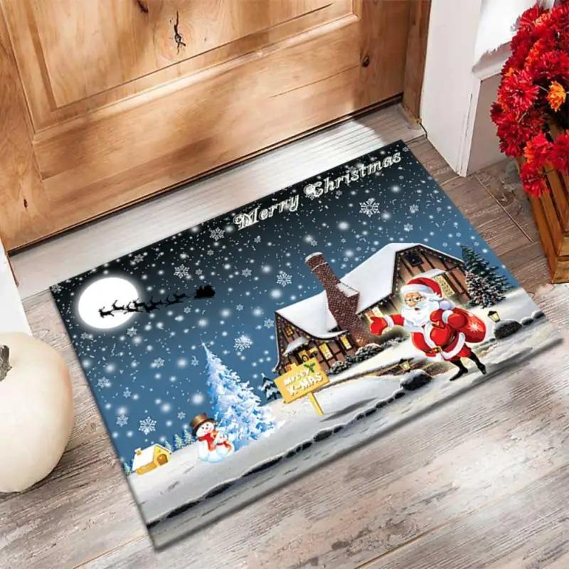 Рождественский знак приветствия, ковер, коврик для крыльца, Санта-декор, приветствие, домашний вход, пол, коврик для двери, гном, гном, Рождество