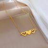 Минималистичное ожерелье Love Heart - титановая сталь с настоящим золотом