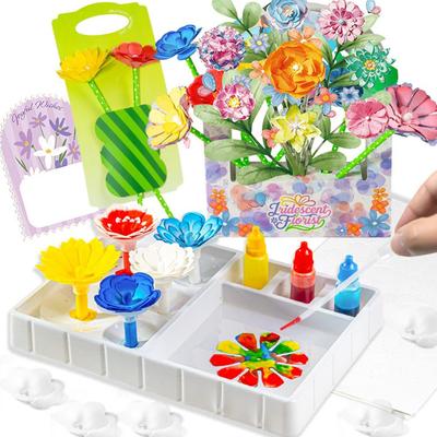 Наборы для поделок из цветов, DIY бумажные поделки букет игрушки для детей, создавайте 3D цветы, меняющие цвет, образовательный научный набор