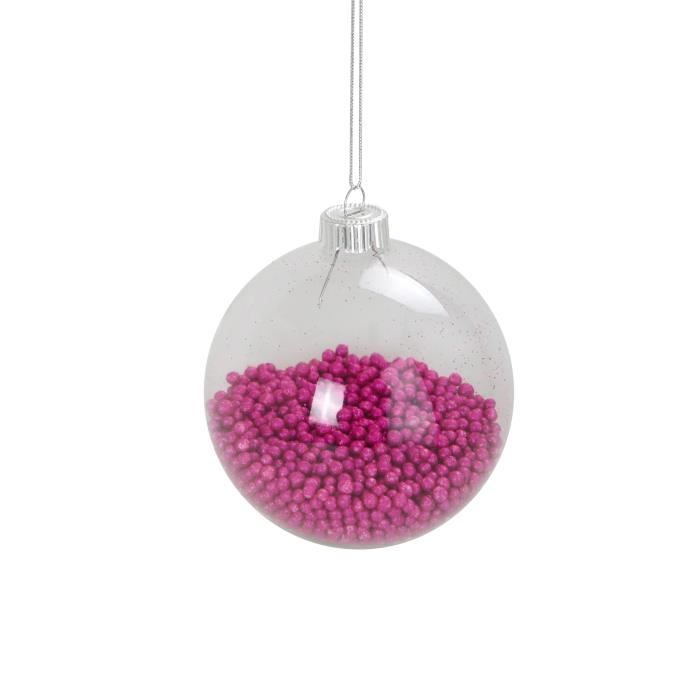 Boule Décorative - 1 Boule - Diamètre 8 Cm - Rose - Noël
