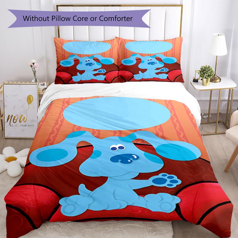 3pcs Blue's Clues Bedding Set Duvet Cover Closure Includes 1 Duvet Cover & 2 Pillowcases, Soft and Comfortable for All Seasons.