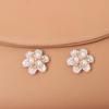 5PCS Sparkling Flower-shaped Crystal Pearl Button Pearl Hairpins Rhinestone Buttons Headwear Clip