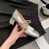 Mary Jane Women's Shoes Spring/Autumn New Water Diamond Pearl Silver High Heels Women Med (3cm-5cm) Pumps Shoes for Women