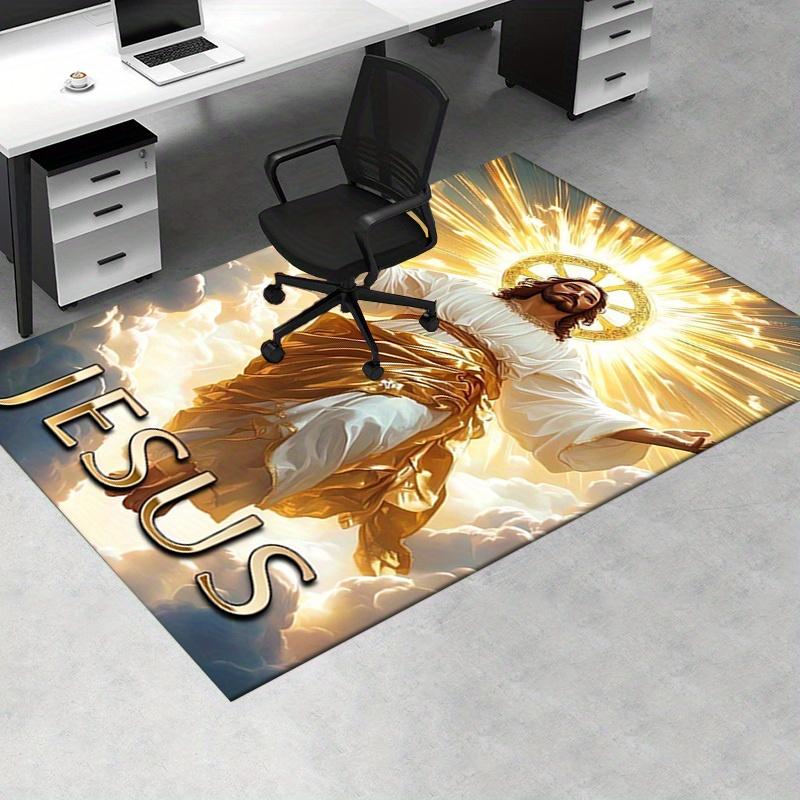 1pc Jesus Christ,Divine Light,Heavenly Ascension Office Carpet Soft Polyester Entrance Carpet Washab