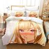 3D-принт аниме Kawaii Marin Kitagawa Комплект постельного белья Single Twin Full Queen King Size Комплект постельного белья Adult Kid Bedroom Наборы пододеяльников