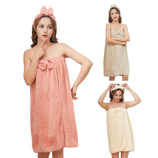 2 шт./набор Женское банное полотенце-обертывание Абсорбирующее полотенце для тела и повязка на голову Регулируемое обертывание для душа для спа, пляжа, бассейна, спортзала, отеля, путешествий