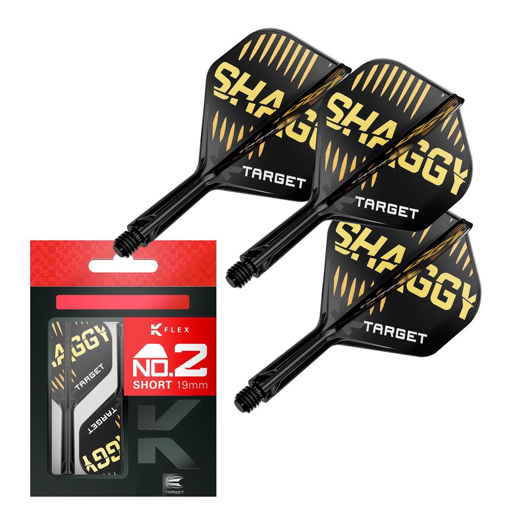 TARGET Darts Scott Williams KFLEX Flight Shaft 2 Kflex Short & System, No. (Standard) All-in-One Flights, 3-Pack, (19mm)