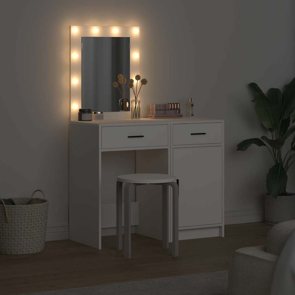 Makeup Table with Door 2 pcs White 50 x 41 x 135 cm Particleboard