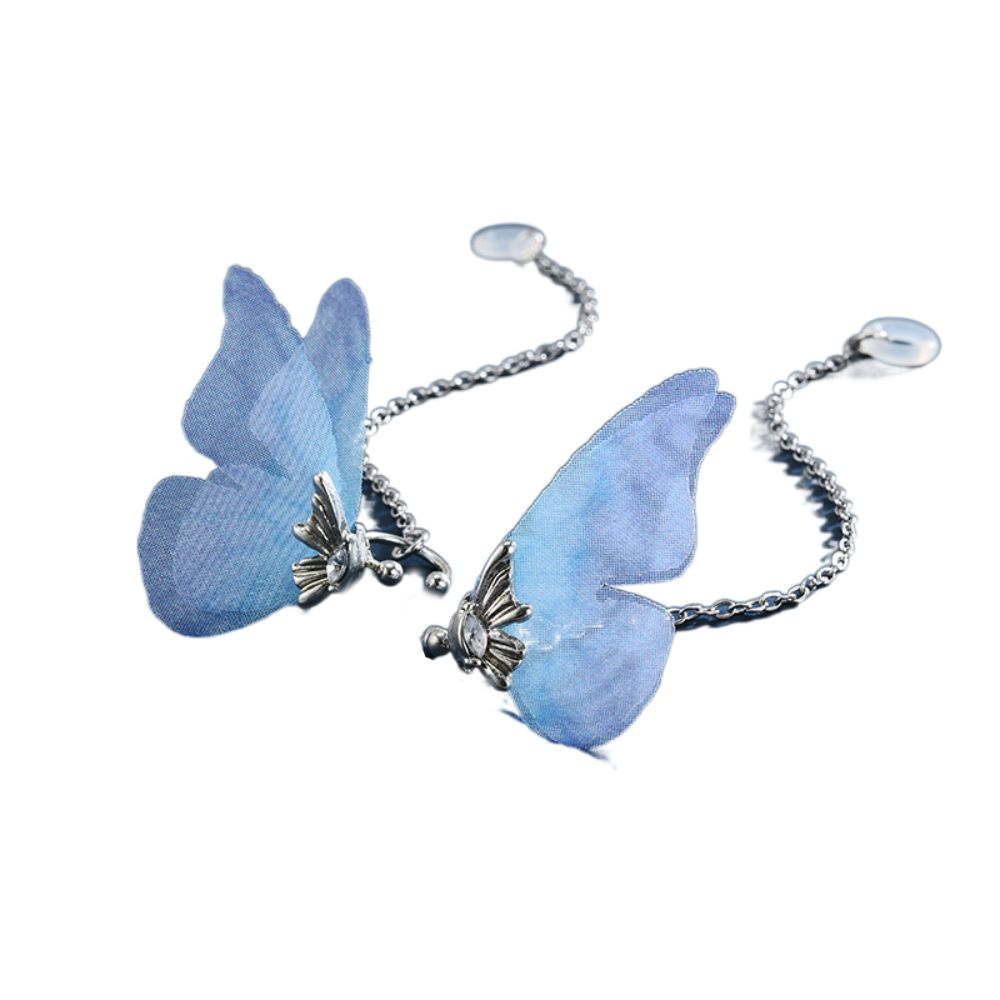 1 пара защитная цепочка анти-потеря ухо клипса бабочка цепи женщины