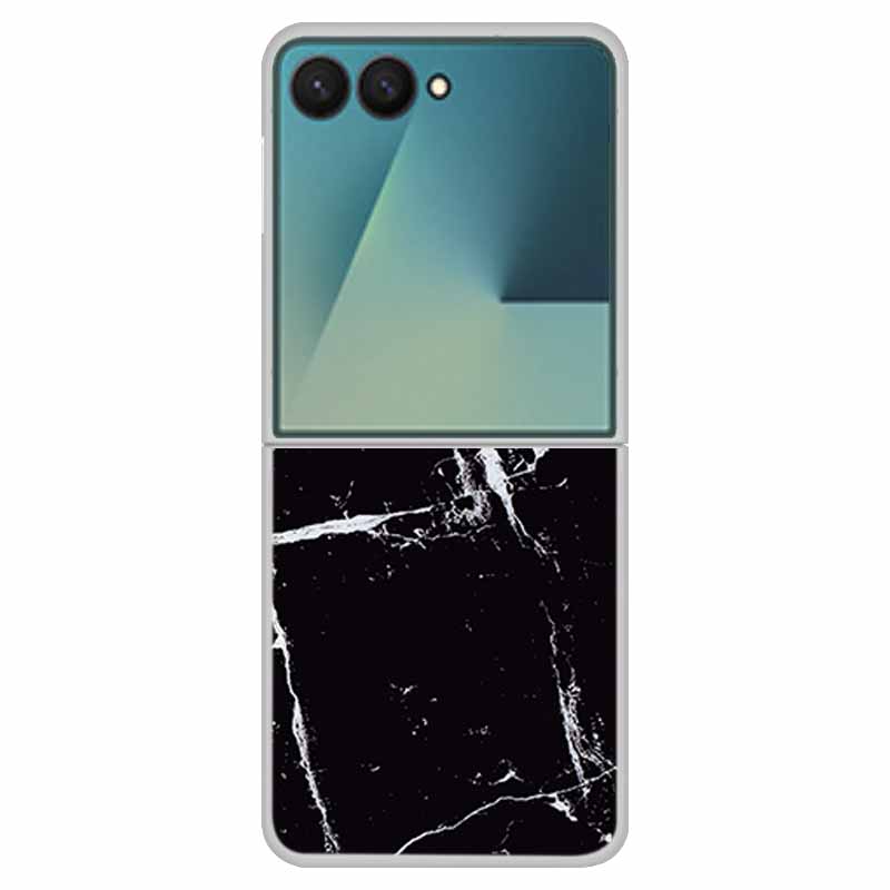 Чехол для SAMSUNG Z Flip 7 Чехлы Мраморный Прозрачный Жесткий ПК Задняя крышка телефона для Galaxy Z Flip7 5G Задняя крышка ZFlip7 Прозрачный корпус