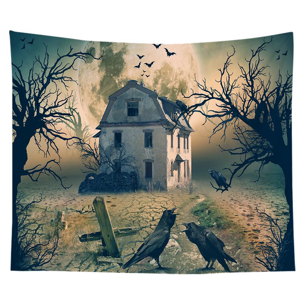 Home Decor Halloween Wall Hanging Gothic Print Tapestry  Witchcraft Supplies Dorm Rug 230x180cm Tapiz