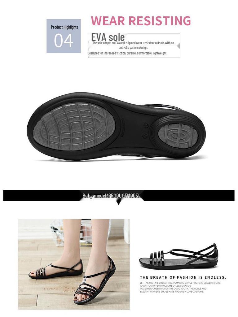 Красочные нескользящие желейные сандалии: Женские сабо с мягкой подошвой, пляжная обувь