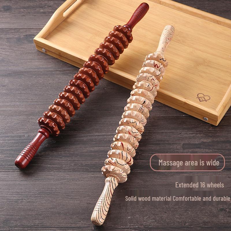 Деревянный массажный ролик для меридианов всего тела для йоги и фитнеса