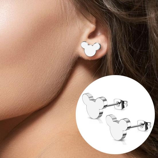 1 пара серег с мультяшными животными из нержавеющей стали, однотонные серьги на тему животных, подарок для влюбленных, титановые украшения