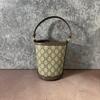 [Pre-Owned] Ophidia Adjustable Shoulder Strap Drawstring Closure Canvas And Leather Bucket Bag Mini - Excellent #1UXPN4E