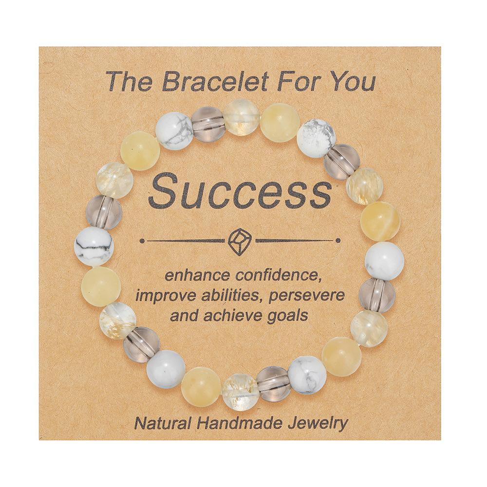Fashion 8mm natural stone bracelet, tiger's eye stone powder crystal versatile beaded bracelet.