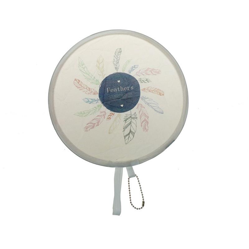 1Pc Portable Round Japanese Style Folding Fans Hand Fan