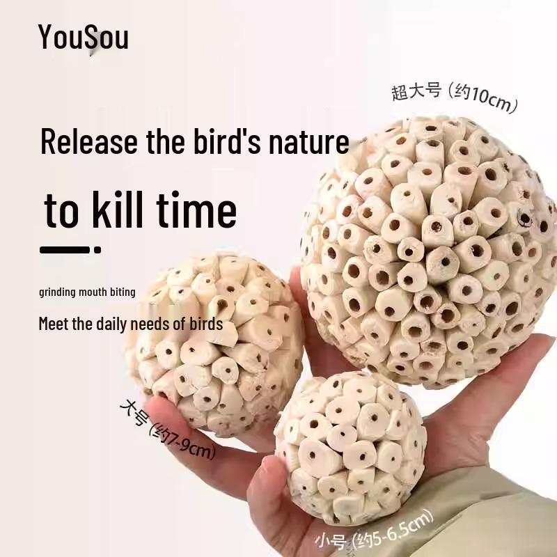 Игрушка Parrot Chew: Рисовая бумага шар и палочка для шлифовки, чистки зубов и развлечения