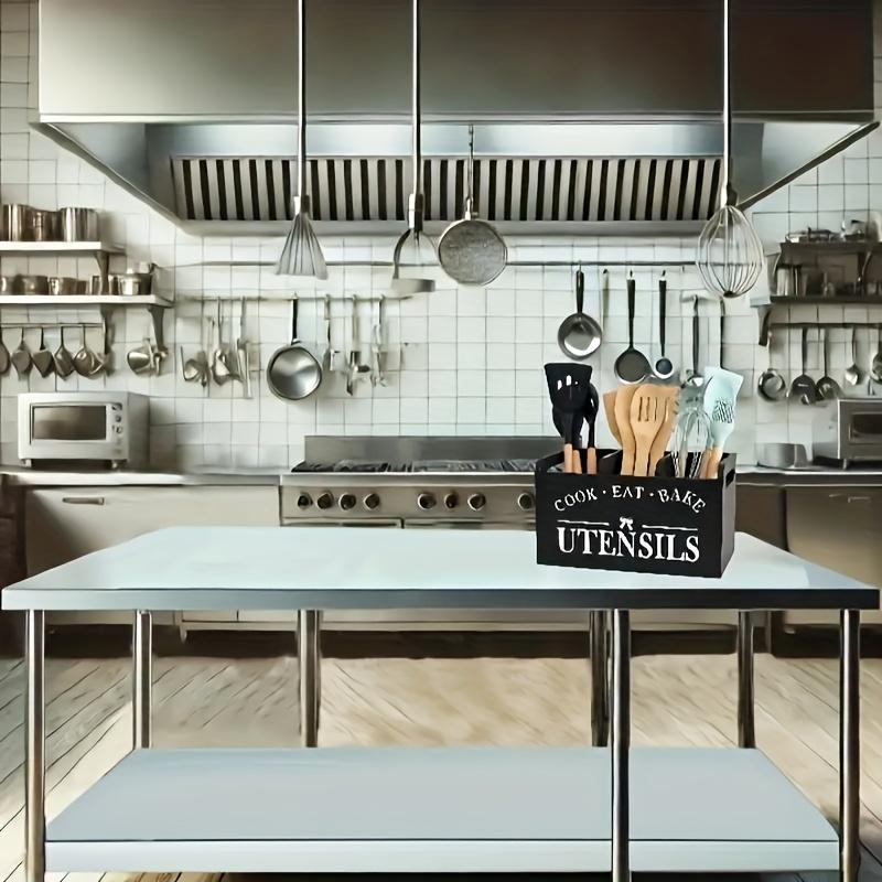 Деревенская деревянная кухонная стойка - три ящика для столовых приборов, настольное и настенное хранение для кухонных, столовых и кондитерских инструментов