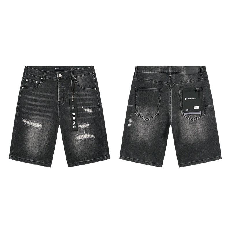 PurpleBrandJeans Distressed High-Street Denim Shorts Loose Fit Straight Cut 2026