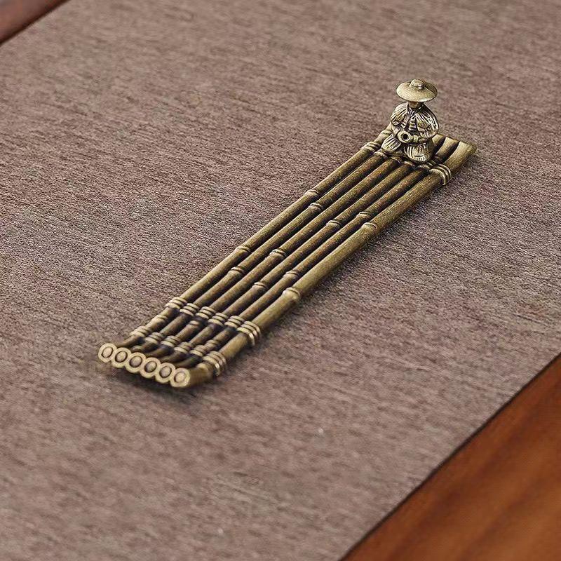 1 шт. Винтажные бронзовые маленькие курильницы, украшения, бамбуковый плот, подставка для благовоний, подставка для палочек, поднос, тарелка для сбора пепла