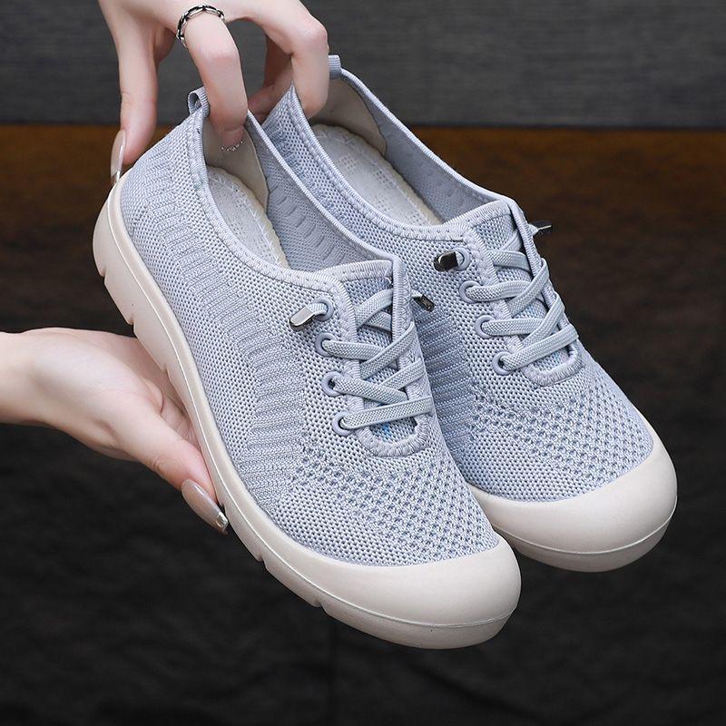 Slip On Flat Mesh Breathable Shoes for Women Round Toe Spring Autumn Woman Footwear Fashion Clothing 2025 Elegant Elasticty Hot