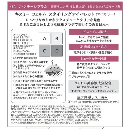 Kiss Me FERME Палитра теней для век Styling Eye Palette 04 Vintage Plum Eye Color Palette Gloss Clear Color