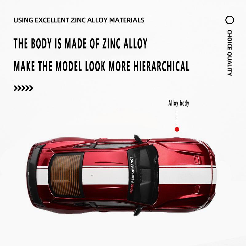 1/42 Scale Ford Mustang GT 2018 Assembled Version Super Racing Toy Car for Kids Toddler Boys Girls Gift Collection