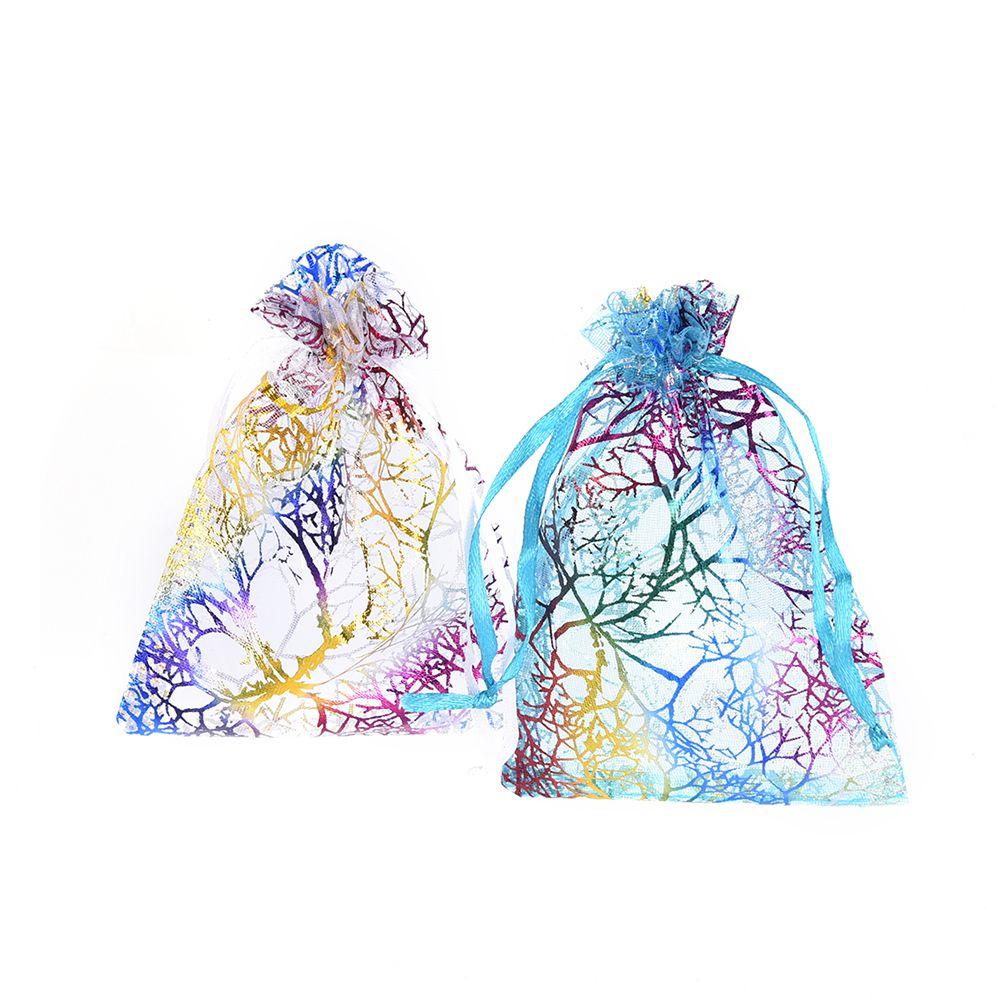Supplies Jewelry Gift Package Packaging Pouches Organza Bag Hot Stamping Drawstring Candy Pouch