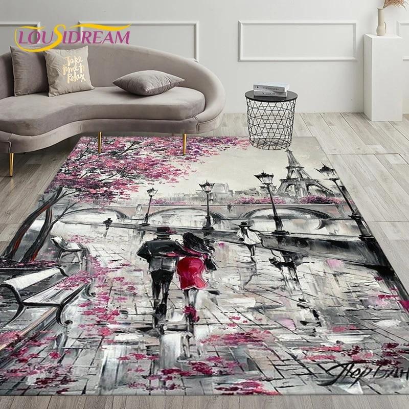 Франция, Париж, Эйфелева башня, художественный коврик, ковер для украшения гостиной, спальни, детские игры, ползающие мягкие нескользящие коврики