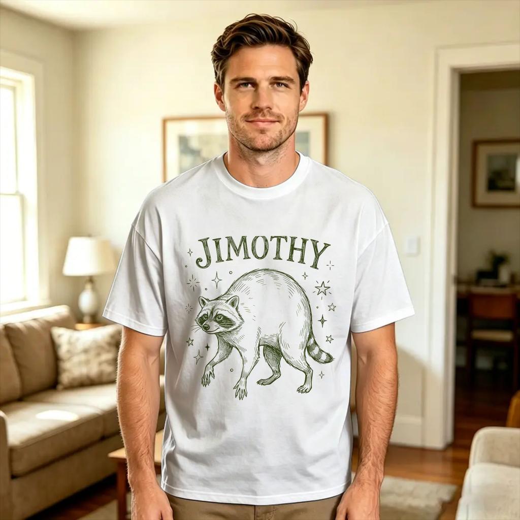 Team Jimothy Raccoon Supporter Funny Animal Design Tshirt Unisexs Classic Tshirts Summer Oneck Trendy Cool Tee Shirt