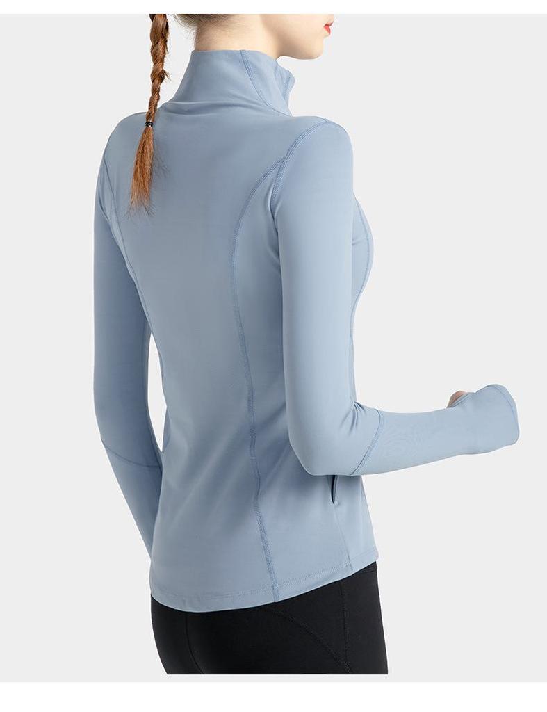 2023 Spring/Autumn Slim Fit Yoga Jacket: Long Sleeve, Stand Collar, Zip-Up for Running & Training