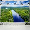 Natural Scenery Tapestry Forest Pine Tree Long River Tropical Rainforest Beach Landscape Wall Hanging Room Home Decoration