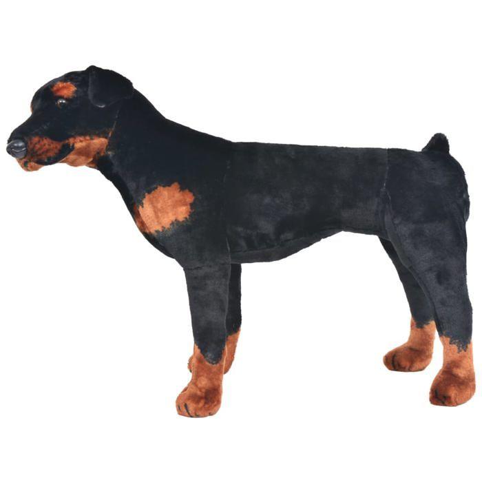 VidaXL Plush Toy Rottweiler Breed Dog Brown and Black XXL 91330