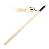 Cat Teaser Toy: Wooden Pole with Feather, Bell, and Mouse for Interactive Self-Entertainment