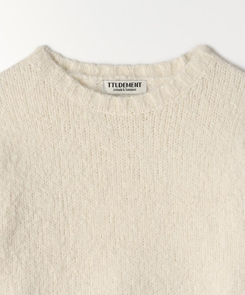 TTUDEMENT Alpaca Round Pullover Ivory