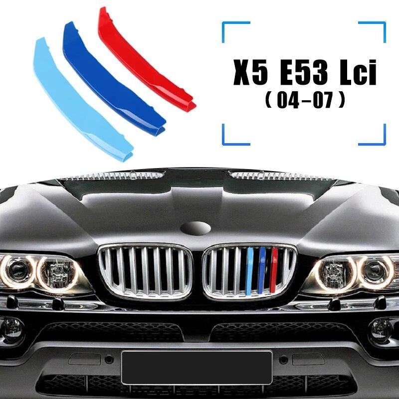 3 шт. накладки на переднюю решетку автомобиля для BMW E53 1999-2007 X5 series M Performance M наклейки Sport M Стайлинг