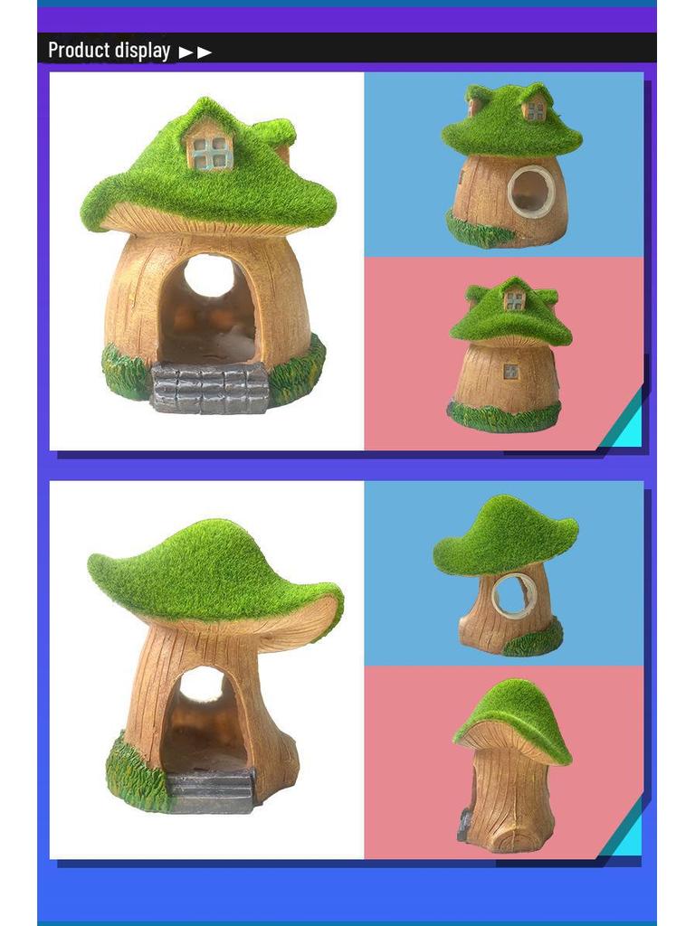 Украшение для аквариума «Моховой грибной домик» — украшение для аквариума с рыбками, креветками или раками-отшельниками.