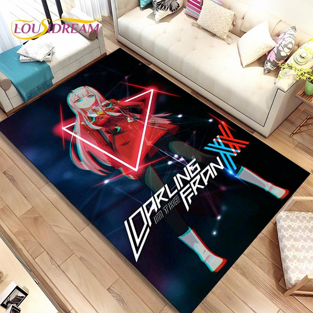 Аниме Zero Two DARLING In The FRANXX Коврик, Коврик для гостиной, спальни, дивана, коврик для двери, детский нескользящий напольный коврик