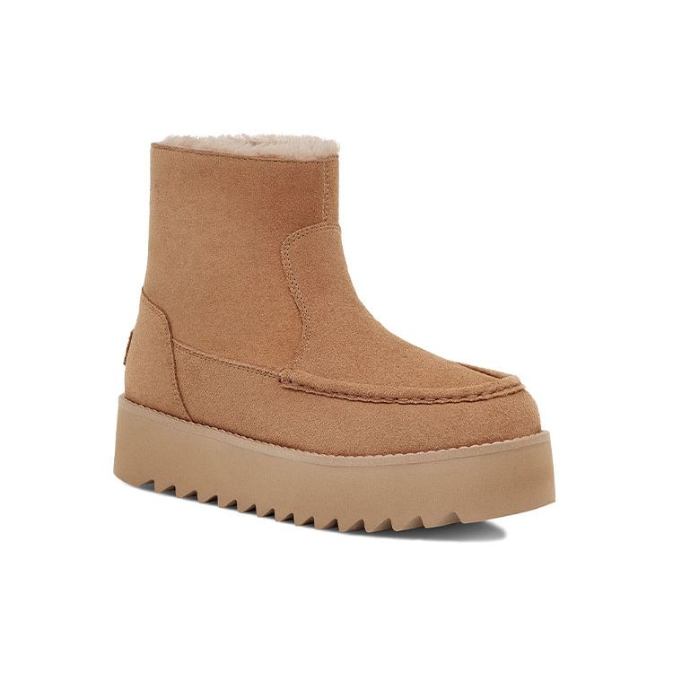 UGG Классические короткие зимние ботинки на танкетке с молнией Женские ботинки Коричневые 1122514-CHE