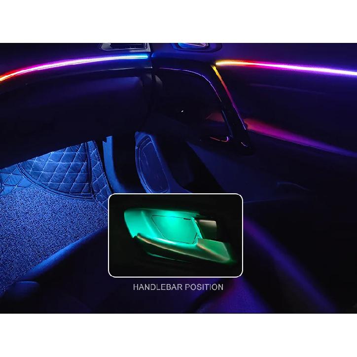 Универсальный светодиодный светильник Symphony Car Ambient Light 64 RGB Color Car Interior Acrylic Light Guide Decoration Atmosphere Light 18/10/6 в 1